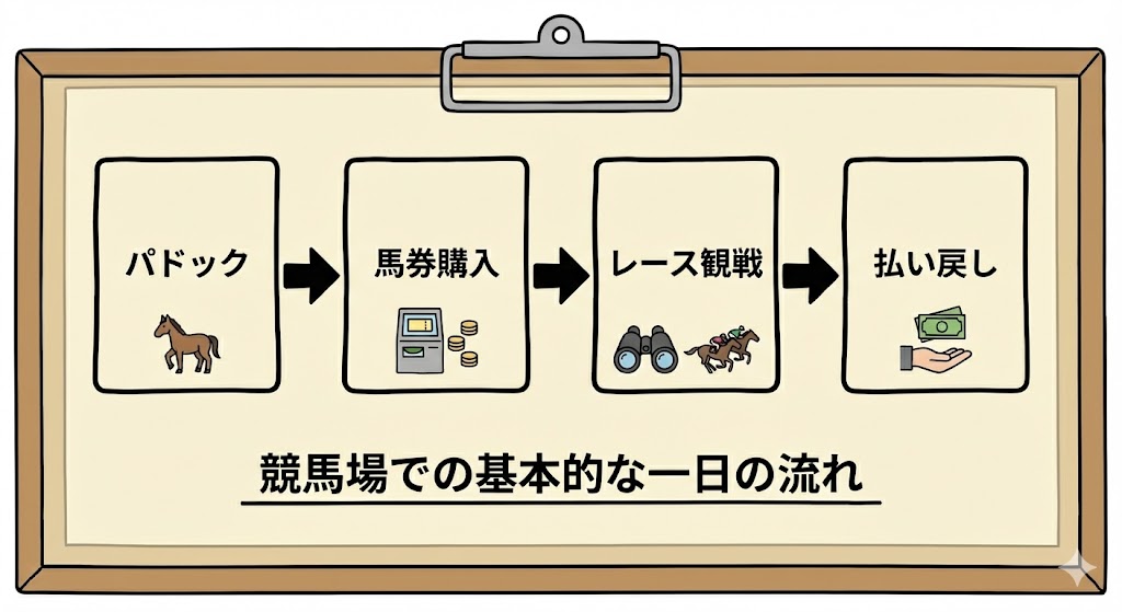 競馬場での基本的な一日の流れ
