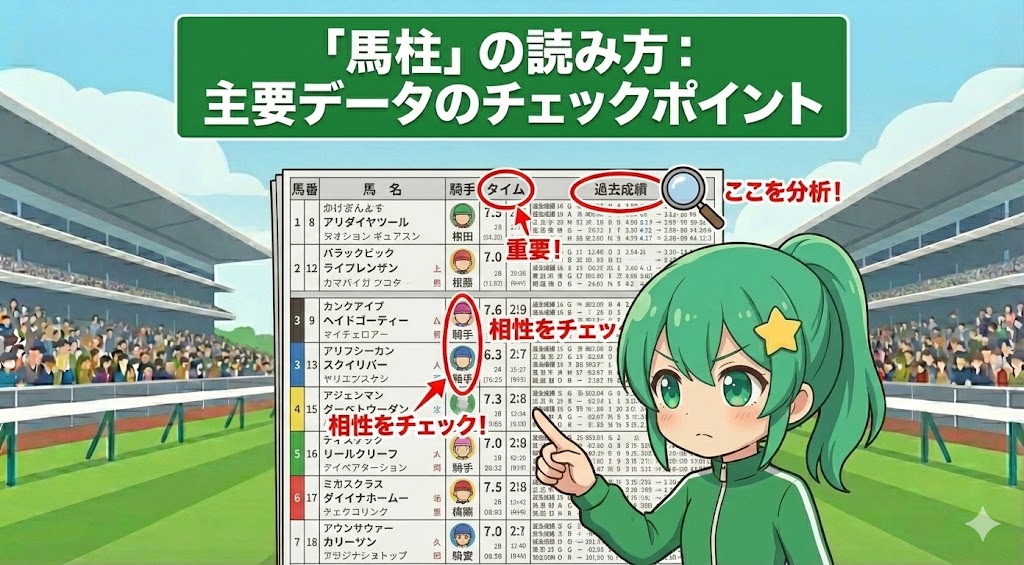 馬柱の読み方：主要データのチェックポイント